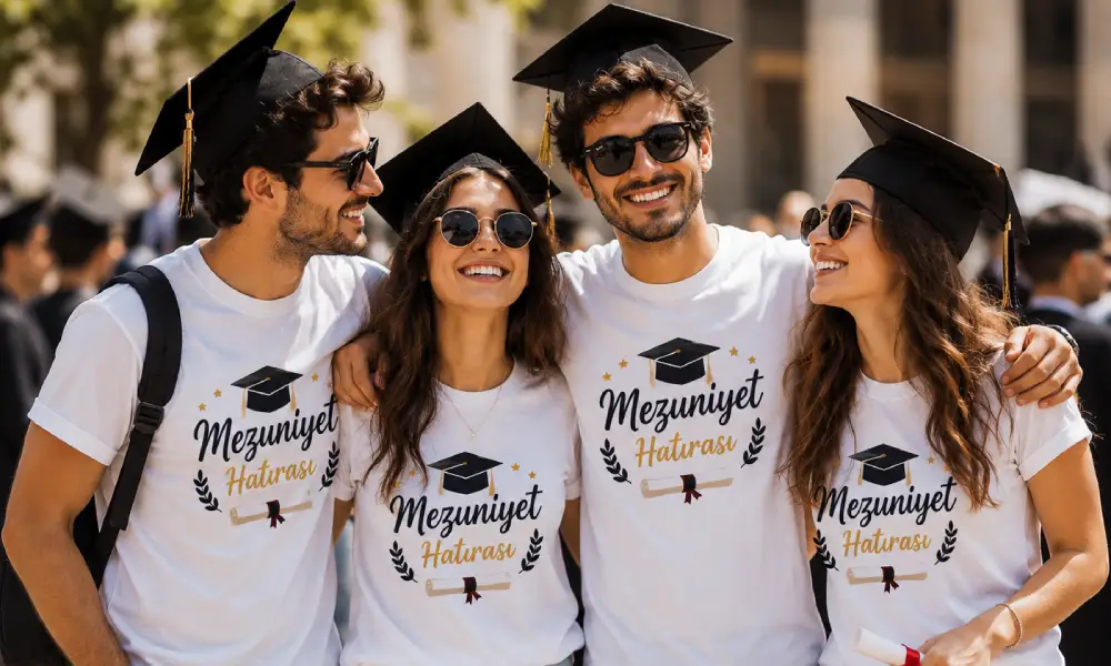 Mezuniyet ve hatıra tişört baskı – okul ve sınıf tişörtleri