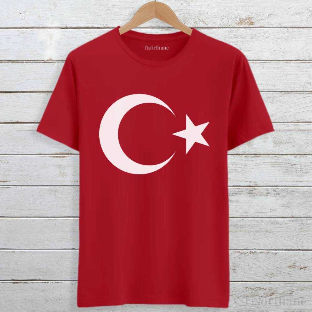 Ay Yıldız Tasarımlı Türk Bayraklı Unisex Tişört