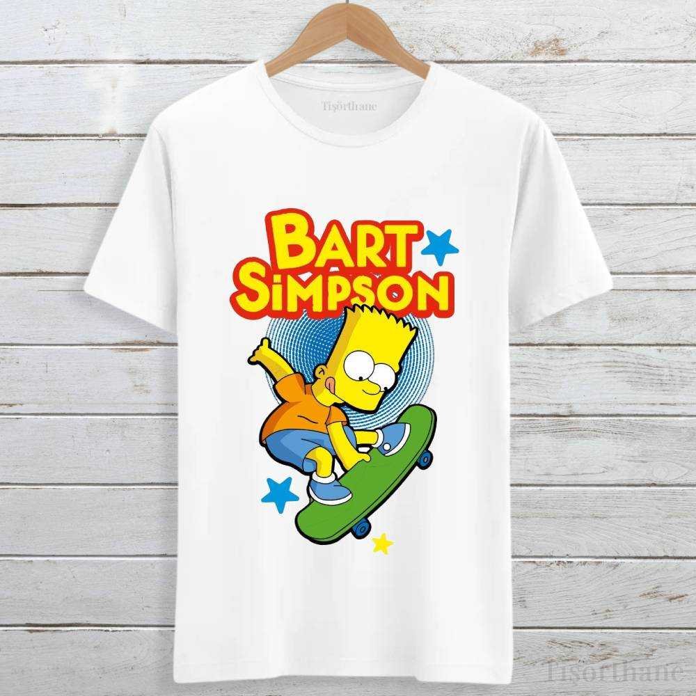 Bart Simpson Kaykay Tasarımlı Unisex Tişört
