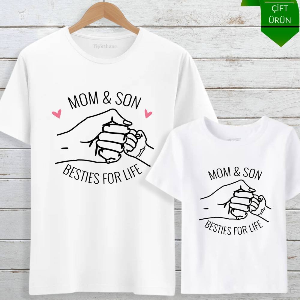 Besties For Life Tasarımlı Anne Oğul Tişört Kombini