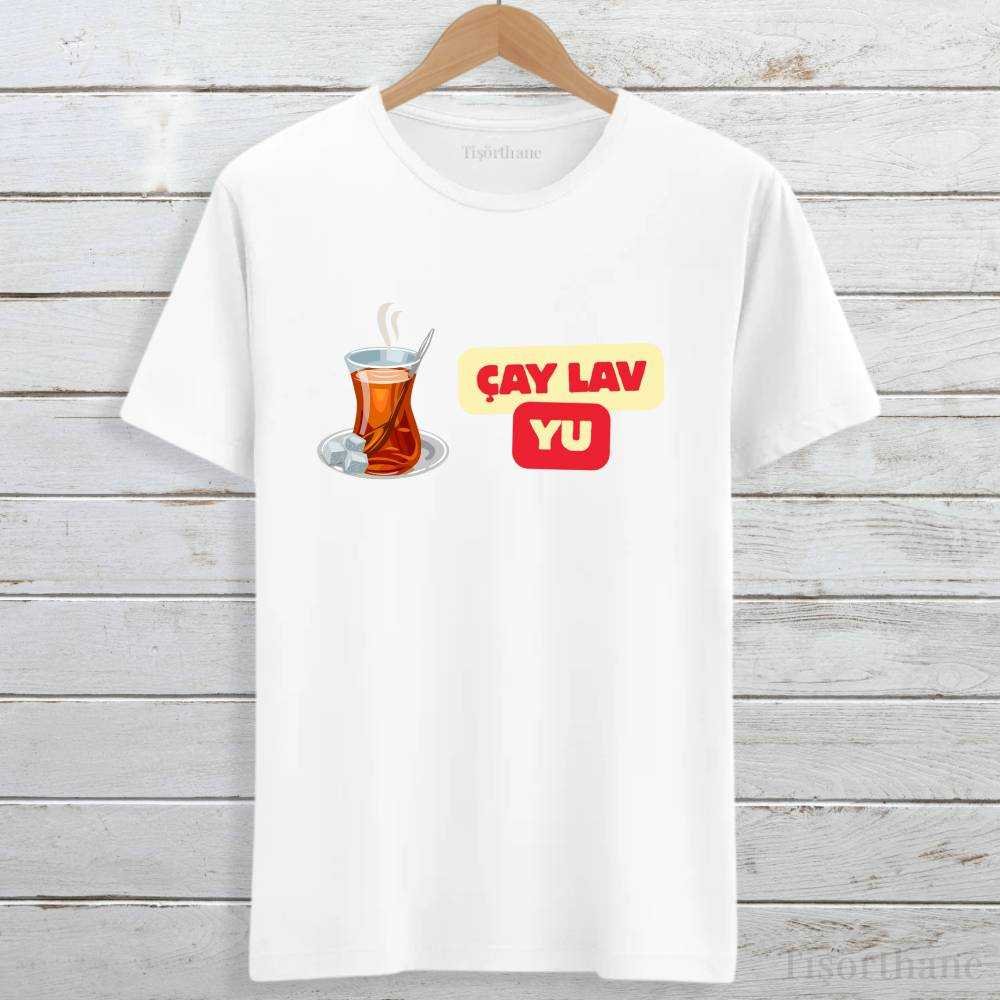 Çay Lav Yu Tasarımlı Çay Severlere Özel Baskılı Tişört