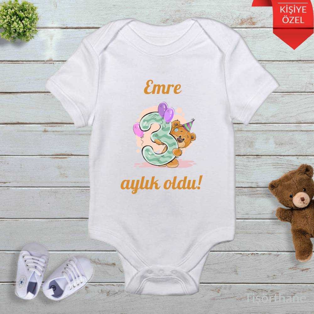 Erkek Bebek İçin İsme Özel Aylık Zıbın Seti (12 Ay)