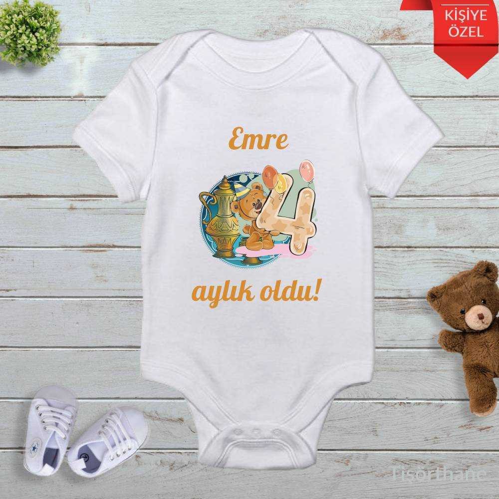 Erkek Bebek İçin İsme Özel Aylık Zıbın Seti (12 Ay)