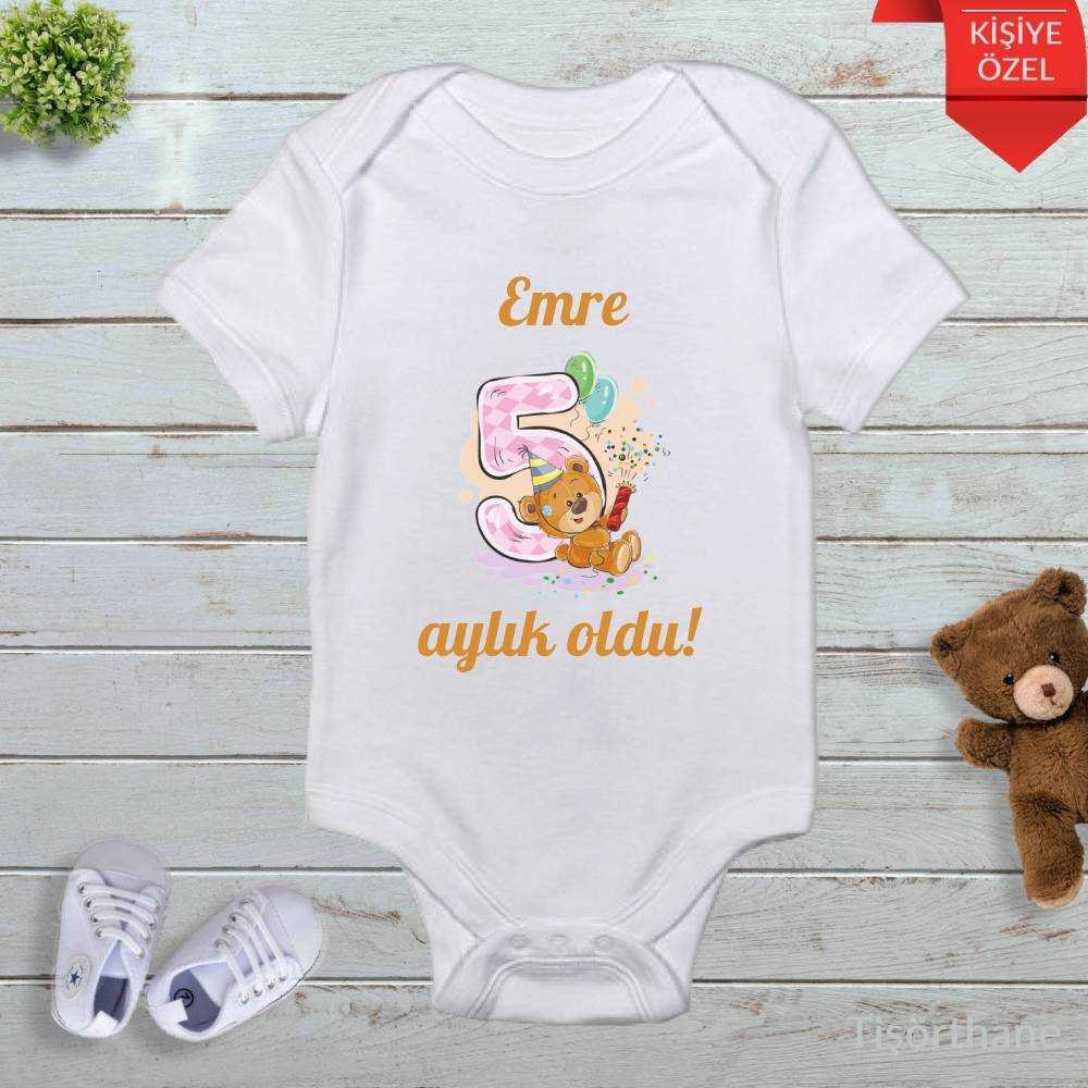 Erkek Bebek İçin İsme Özel Aylık Zıbın Seti (12 Ay)