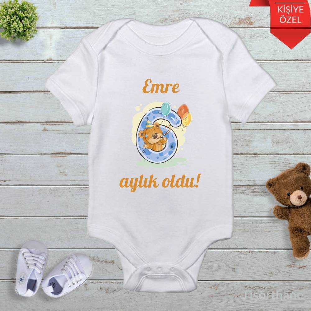 Erkek Bebek İçin İsme Özel Aylık Zıbın Seti (12 Ay)