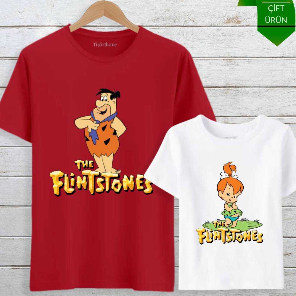 Fred Çakmaktaş & Pebbles Baba Kız Tişört Kombini