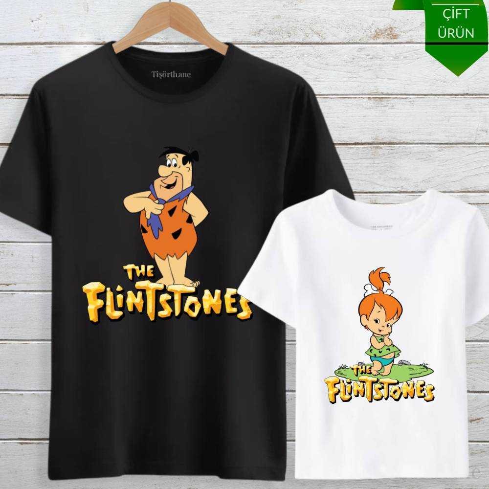 Fred Çakmaktaş & Pebbles Baba Kız Tişört Kombini
