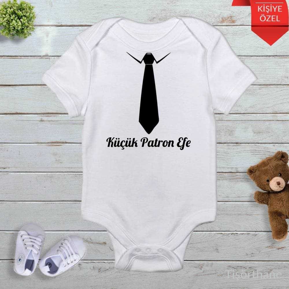 İsme Özel, Küçük Patron Baskılı, Erkek Bebek Zıbını