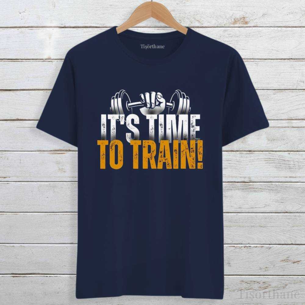 It is Time To Train (Spor Zamanı) Baskılı Antrenman Tişörtü