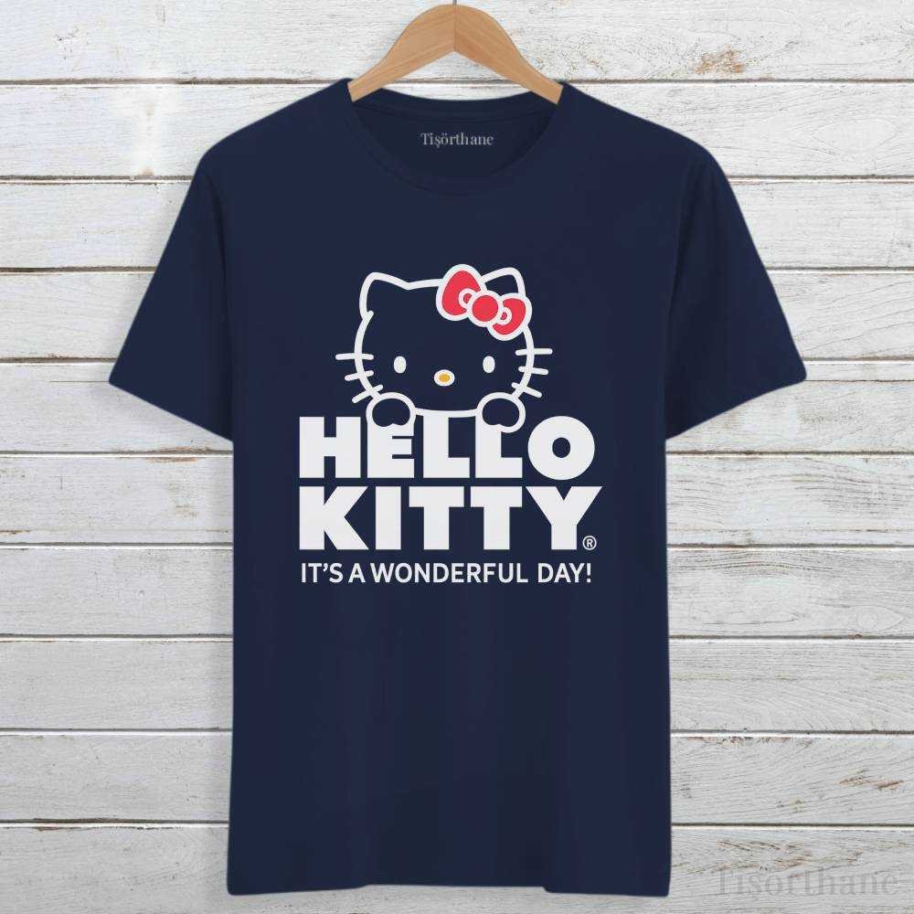 Kawaii Tarz Hello Kitty Tasarımlı Unisex Tişört