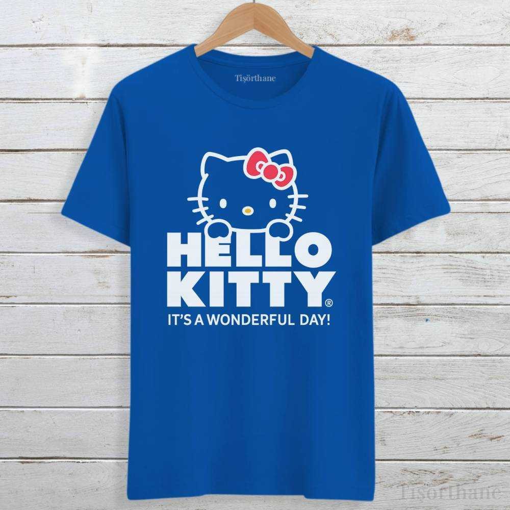 Kawaii Tarz Hello Kitty Tasarımlı Unisex Tişört