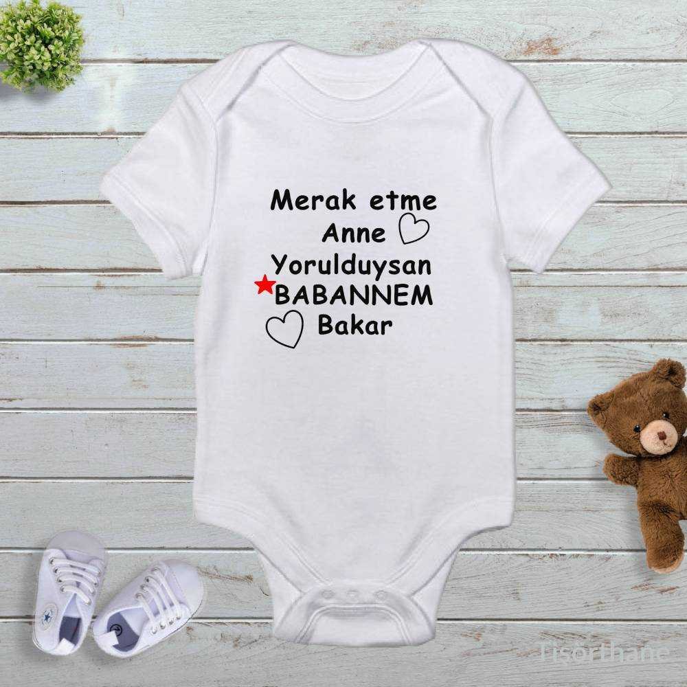 Merak Etme Anne Yorulduysan Babannem Bakar Baskılı Zıbın