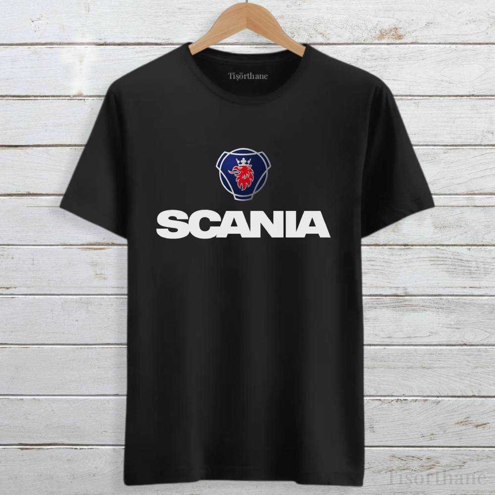 Scania Yazı ve Logo Baskılı Kamyoncu Tişörtü