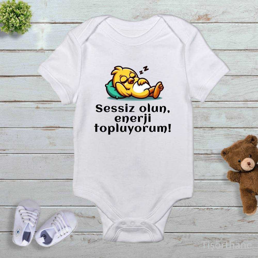 Sessiz Olun Enerji Topluyorum Baskılı Zıbın