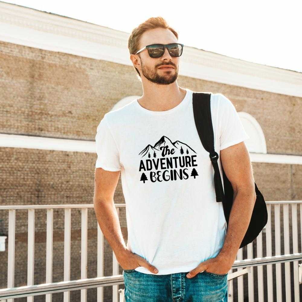 The Adventure Begins (Macera Başlıyor) Baskılı Tatil Tişörtü