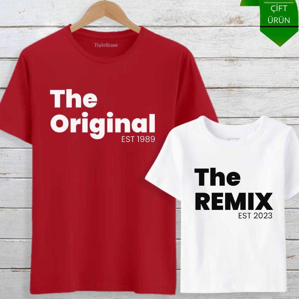 The Original, The Remix Baskılı Baba Oğul Tişört Kombini