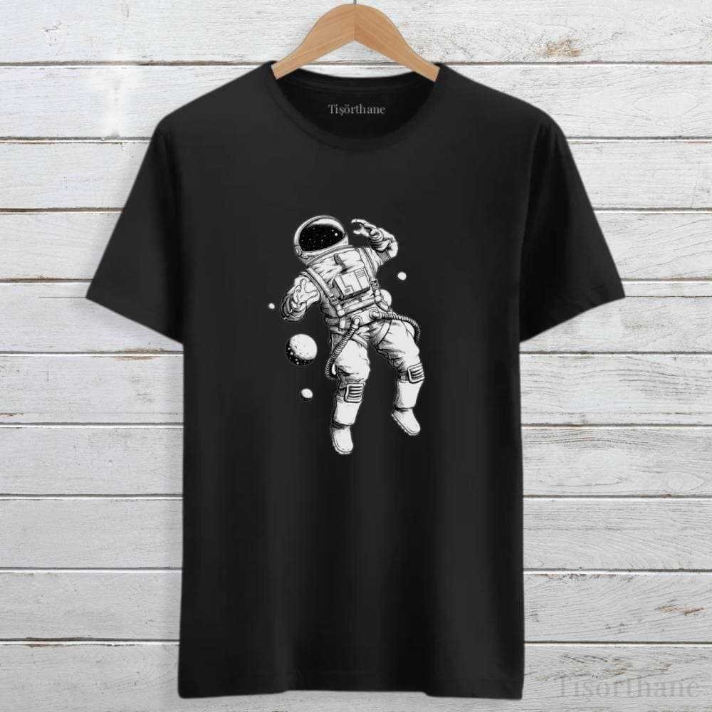 Uzayda Süzülen Astronot Baskılı Eğlenceli Tişört