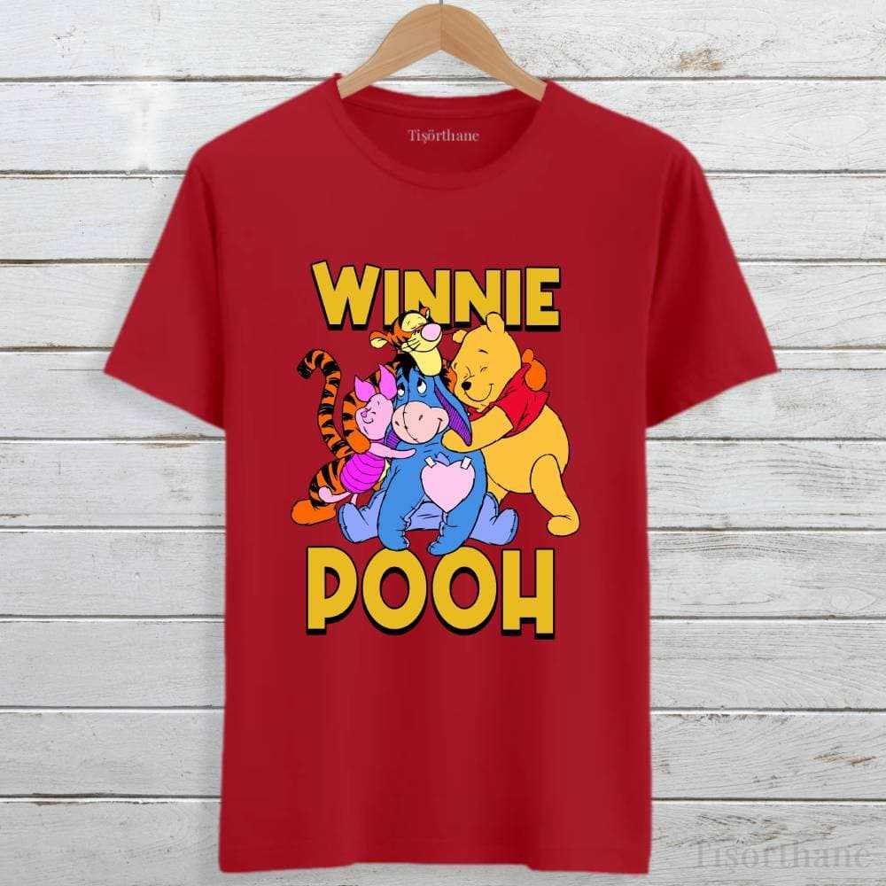Winnie the Pooh Dostluk Temalı Unisex Tişört