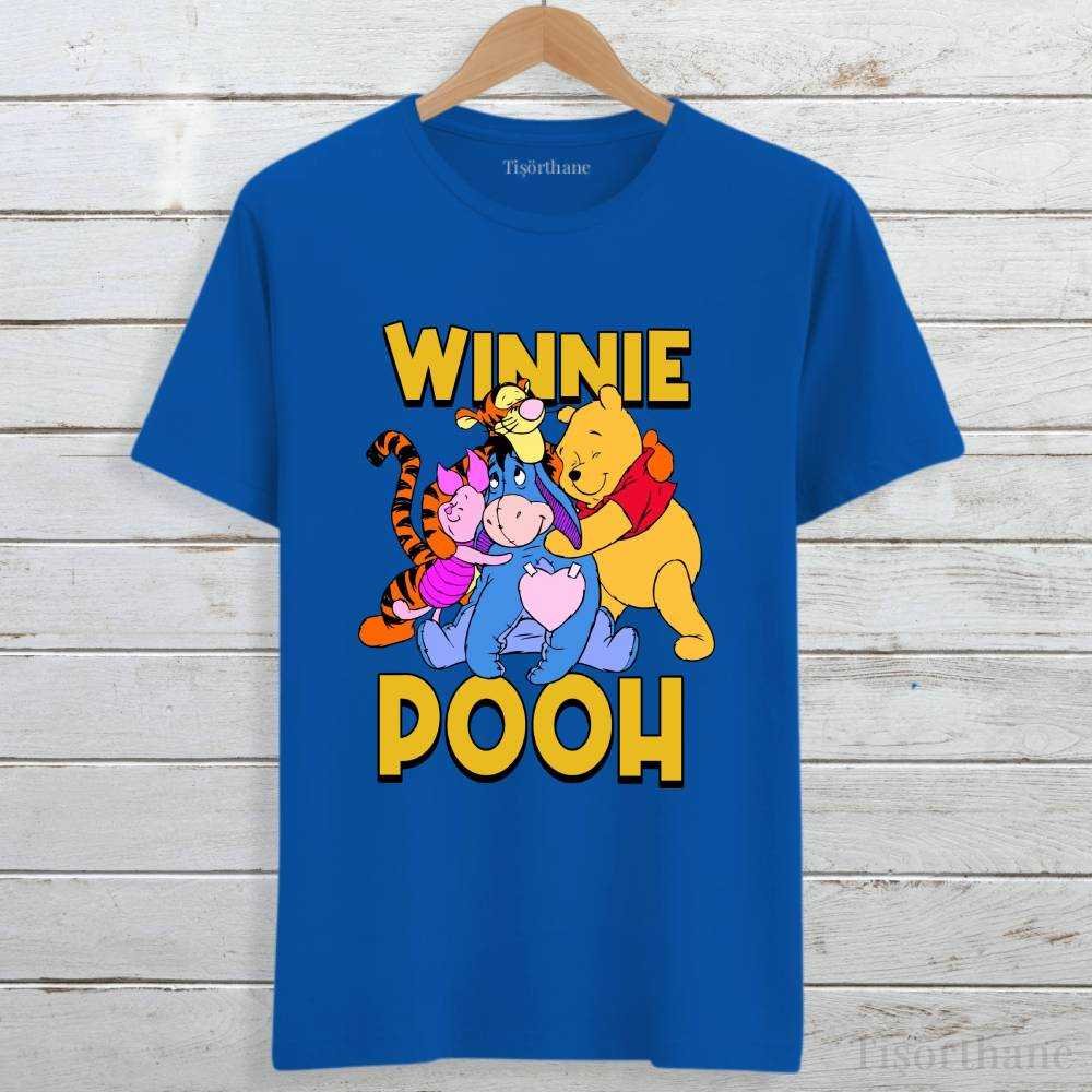 Winnie the Pooh Dostluk Temalı Unisex Tişört