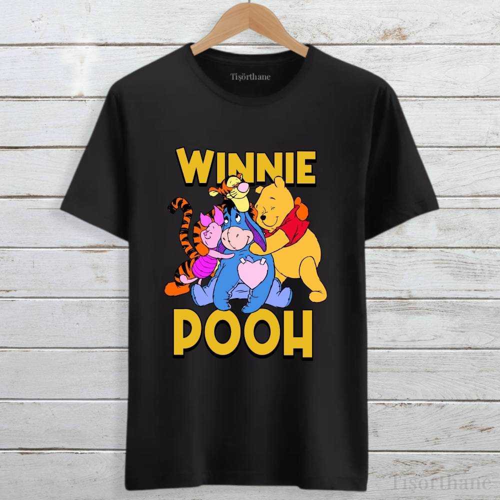 Winnie the Pooh Dostluk Temalı Unisex Tişört